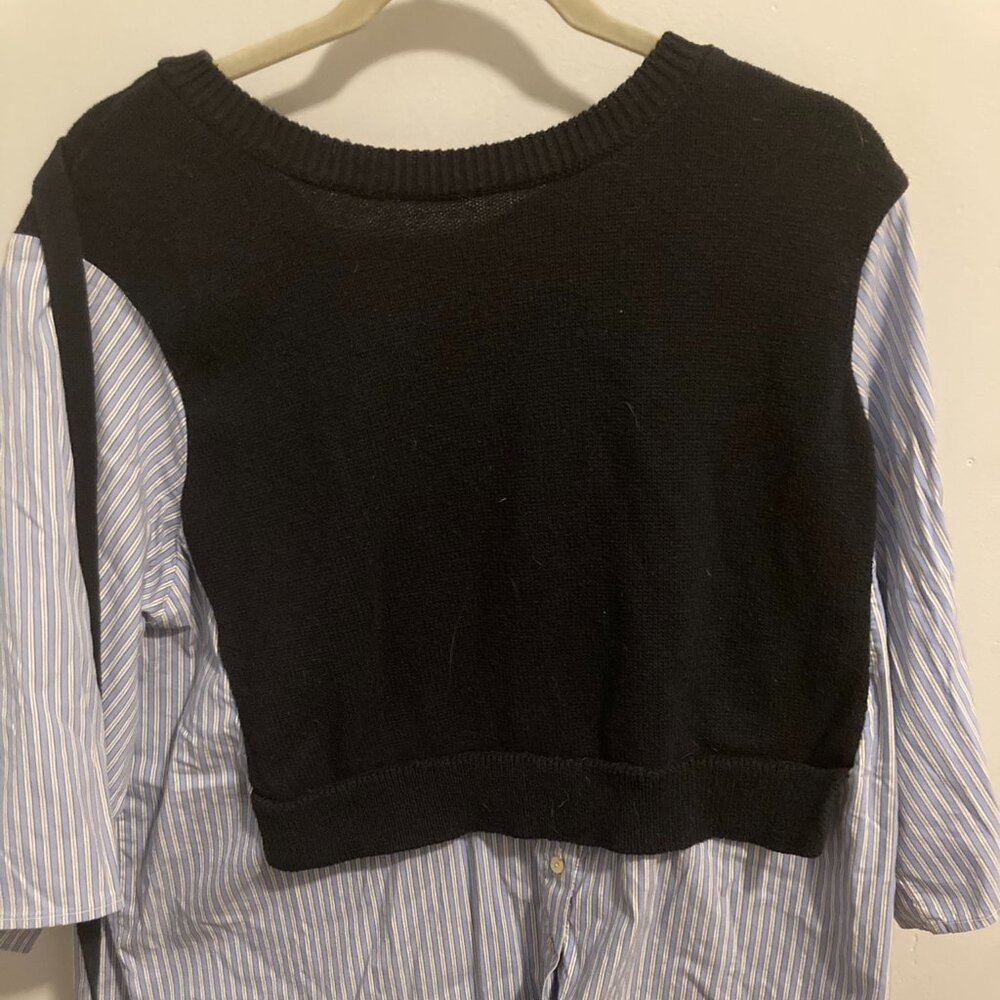 Oversize unique sweater and blouse combo